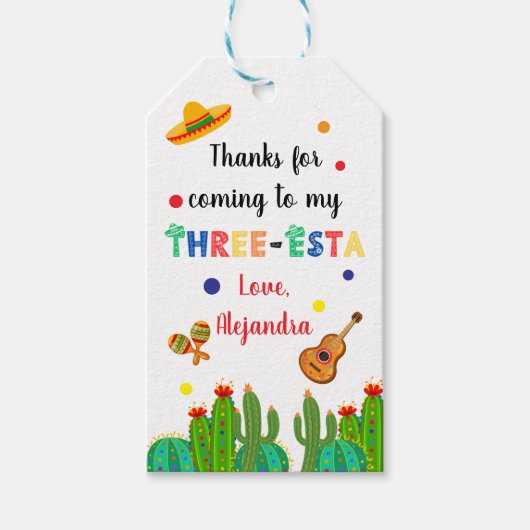 Drei-Sterne-Party des mexikanischen Fiesta Geschenkanhänger (Vorderseite)