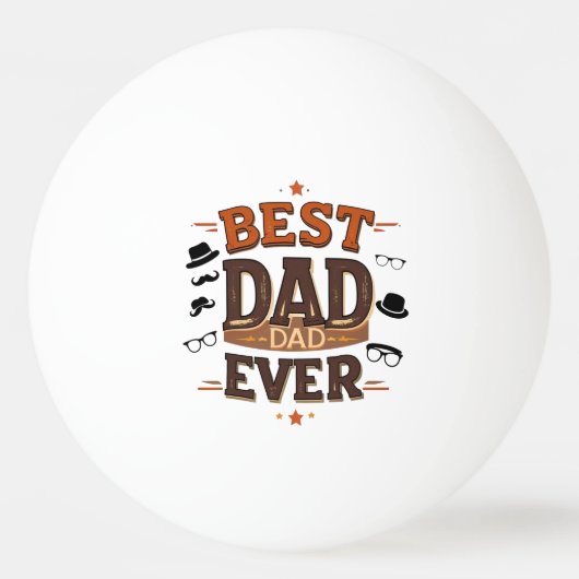 Drei-Sterne Ping Pong Ball - Bestes Vater-Geschenk Tischtennisball (Vorderseite)