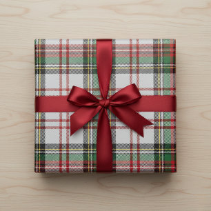 Drei Stewart-Karierte Wrapping Paper Sheets Geschenkpapier Set