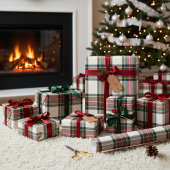 Drei Stewart-Karierte Wrapping Paper Sheets Geschenkpapier Set