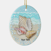 Drei Strandmuscheln Keramik Ornament (Rechts)