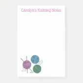 Drei Stricknadeln aus Garn, personalisiert Post-it Klebezettel (Vorderseite)