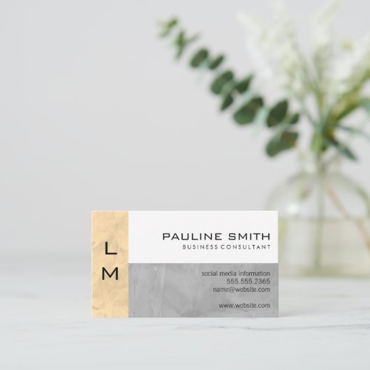 Drei-Stufen-Monogramm Visitenkarte (Stehend Vorderseite)