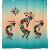 Drei südwestliche Kokopelli-Duschvorhang Duschvorhang (Vorderseite)
