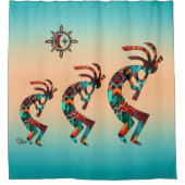 Drei südwestliche Kokopelli-Duschvorhang Duschvorhang (Vorderseite)