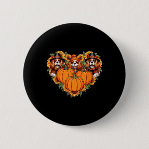 Drei süße Cavalier King Charles Spaniels Thanksgiv Button