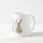 Drei süße Hasenkaninchen Kaffeetasse (VorderseiteRechts)