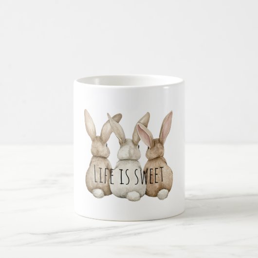 Drei süße Hasenkaninchen Kaffeetasse (Mittel)