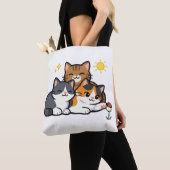 Drei süße Katzen Freundschaft Tasche (Von Nahem)