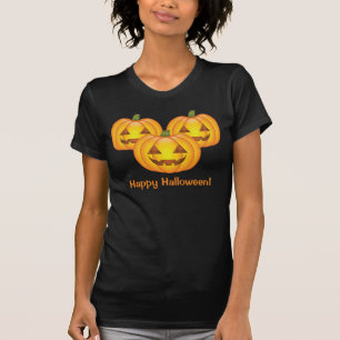 Drei süße Kürbisse mit Happy Halloween Text T-Shirt