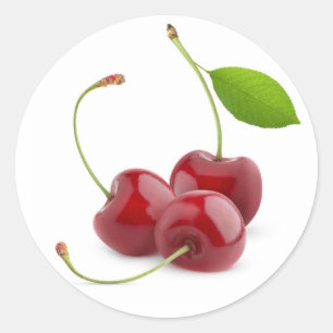 Drei Süßkirschen Runder Aufkleber