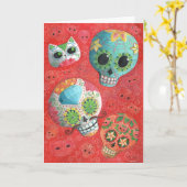 Drei Tage der Toten Schädel Karte (Gelbe Blume)