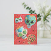 Drei Tage der Toten Schädel Postkarte (Stehend Vorderseite)