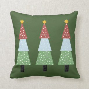 Drei Tannen im grünen Grund für dieses Weihnacht Kissen