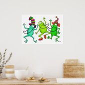 Drei tanzende Frösche Art Print Poster (Küche)