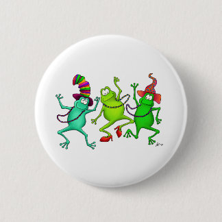 Drei tanzende Frösche Button