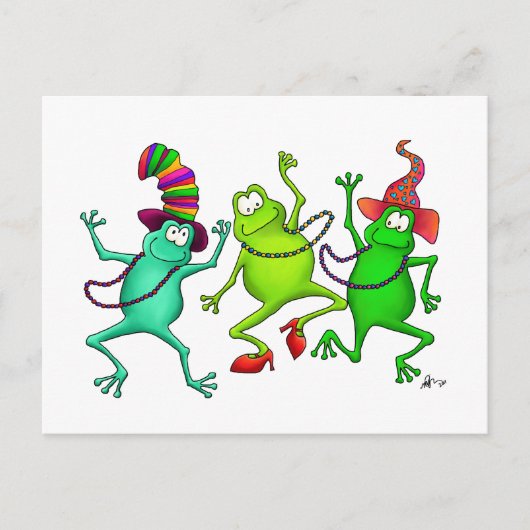 Drei tanzende Frösche Postkarte (Vorderseite)