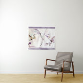 "Drei tanzende Kran-" Aquarell Wandteppich (Beispiel (Horizontal))