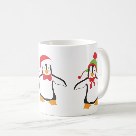 Drei tanzende Niedliche Pinguine Kaffeetasse (VorderseiteRechts)