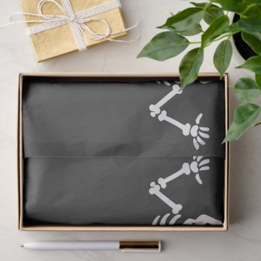 Drei tanzende Skelette schwarz-weiß Decoupage Seidenpapier (Geschenk)