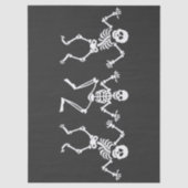 Drei tanzende Skelette schwarz-weiß Decoupage Seidenpapier (Vorderseite)