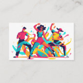 Drei Tänzer mit festlichen, optimistischen Farben Visitenkarte (Rückseite)