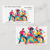 Drei Tänzer mit festlichen, optimistischen Farben Visitenkarte (Vorne/Hinten)