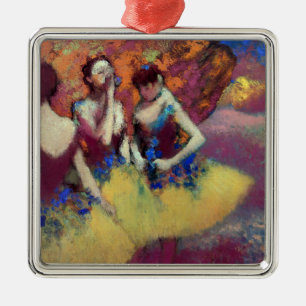 Drei Tänzerinnen in gelben Röcken von Degas Ornament Aus Metall