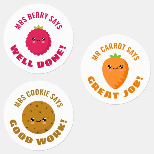 Drei Teacher-Sticker Etiketten (Gruppe)
