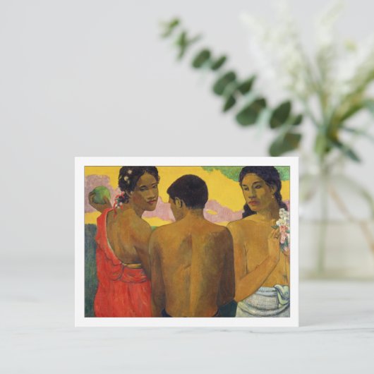 Drei Thitianer von Paul Gauguin Postkarte (Stehend Vorderseite)