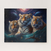 Drei Tiger Cosmic Fantasy Art Puzzle (Horizontal)