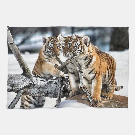 Drei Tigerjungen Handtuch (Horizontal)