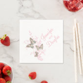 Drei Tintenfliege, rosa Papierserviette (Beispiel)