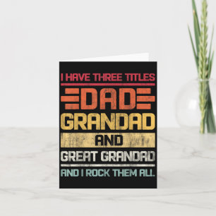 Drei Titeln Vater Grandad & Amp; Großes Grandad un Karte