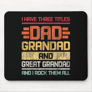 Drei Titeln Vater Grandad & Amp; Großes Grandad un Mousepad