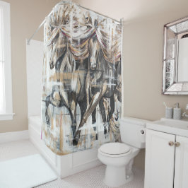 Drei Tölter Braun Duschvorhang