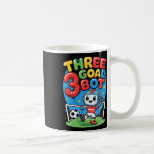 Drei-Tore-Bot-Fußballfan 3. Geburtstag Kaffeetasse