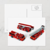 DREI TOY FIRE-MOTOR POSTKARTE (Vorne/Hinten)