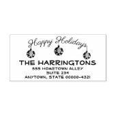 Drei trendy Ornaments Happy Holidays Typografie Gummistempel (Prägung)