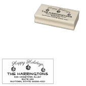 Drei trendy Ornaments Happy Holidays Typografie Gummistempel (Stempel)