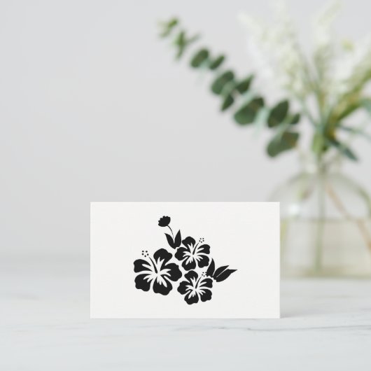 Drei tropische Blume aus schwarzem Hibiskus Visitenkarte (Stehend Vorderseite)