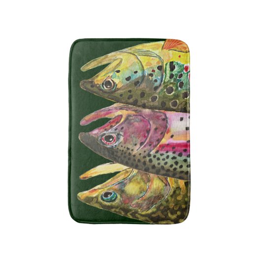 Drei Trout-Deko Badematte (Vorderseite Vertikal)