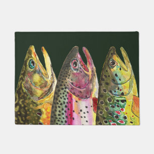 Drei Trout-Deko Fußmatte