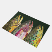 Drei Trout-Deko Fußmatte (Schrägansicht)