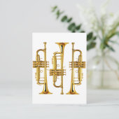 Drei Trumpets Postkarte (Stehend Vorderseite)