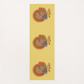 Drei Truthühner Stehend in Blätter Herbstfarben Yogamatte (Vorderseite)