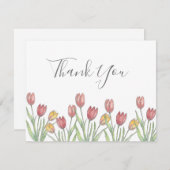 Drei Tulips farbiger Stift, Stift und Tintenzeichn Dankeskarte (Vorne/Hinten)