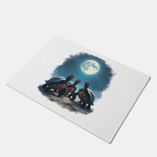 Drei Türken Howl auf dem Mond Wildlife Berg Tur Fußmatte (Schrägansicht)