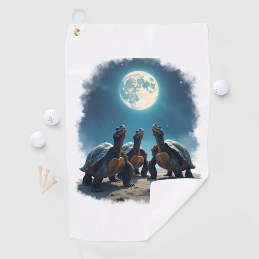 Drei Türken Howl auf dem Mond Wildlife Berg Tur Golfhandtuch (Insitu)