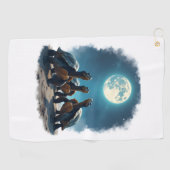 Drei Türken Howl auf dem Mond Wildlife Berg Tur Golfhandtuch (Horizontal)